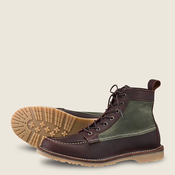 Bottes Red Wing Heritage - Weekender Toile Moc - 6-Inch Oil-Slick Cuir - Marron Foncé - Homme 913QRL